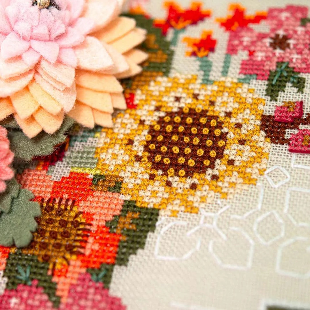 Modern Botanical Wedding Sampler Cross Stitch Pattern by Counting Puddles - Sewfinity.com