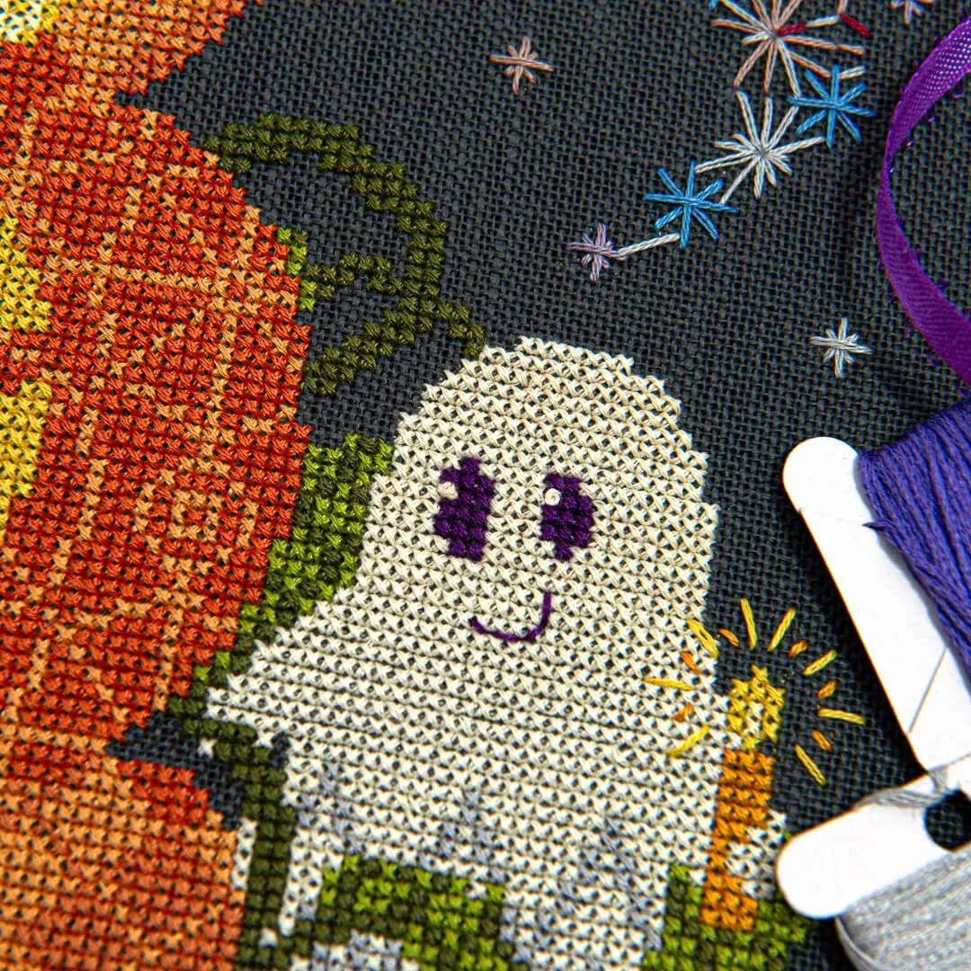 Spook-tacular Party Cross Stitch Pattern by Counting Puddles - Sewfinity.com