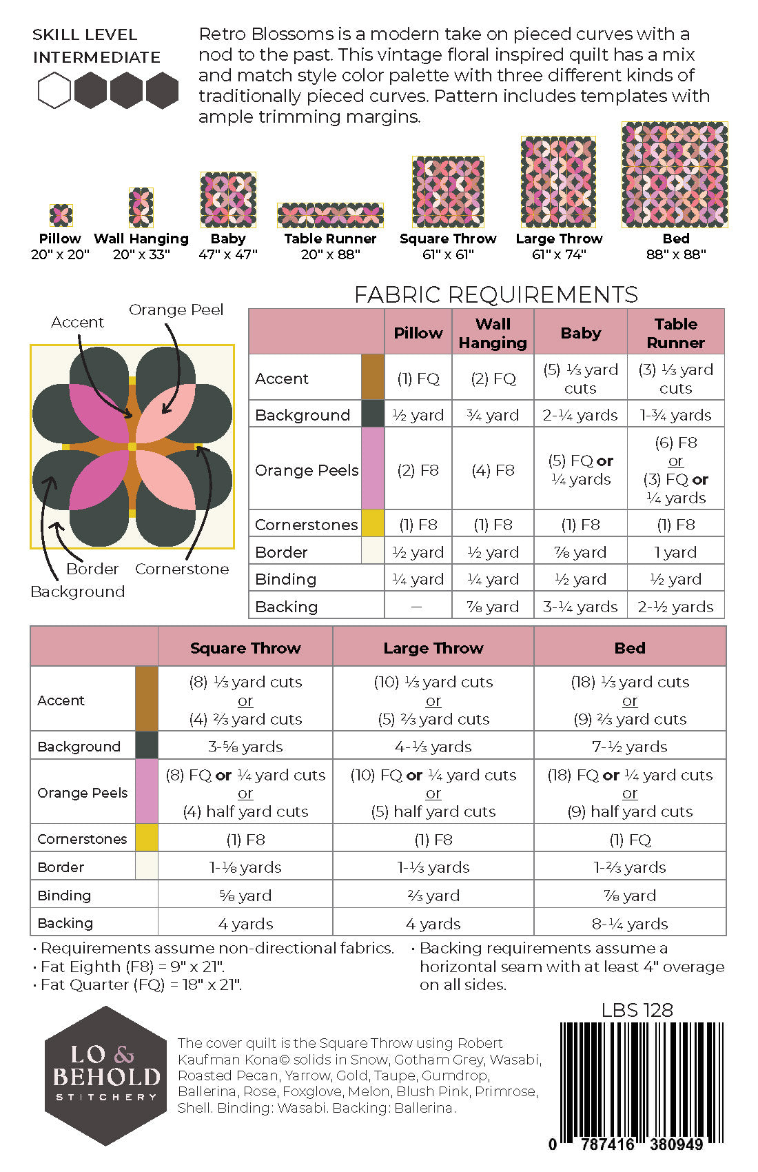 Retro Blossoms Quilt Pattern by Lo and Behold Stitchery - Sewfinity.com