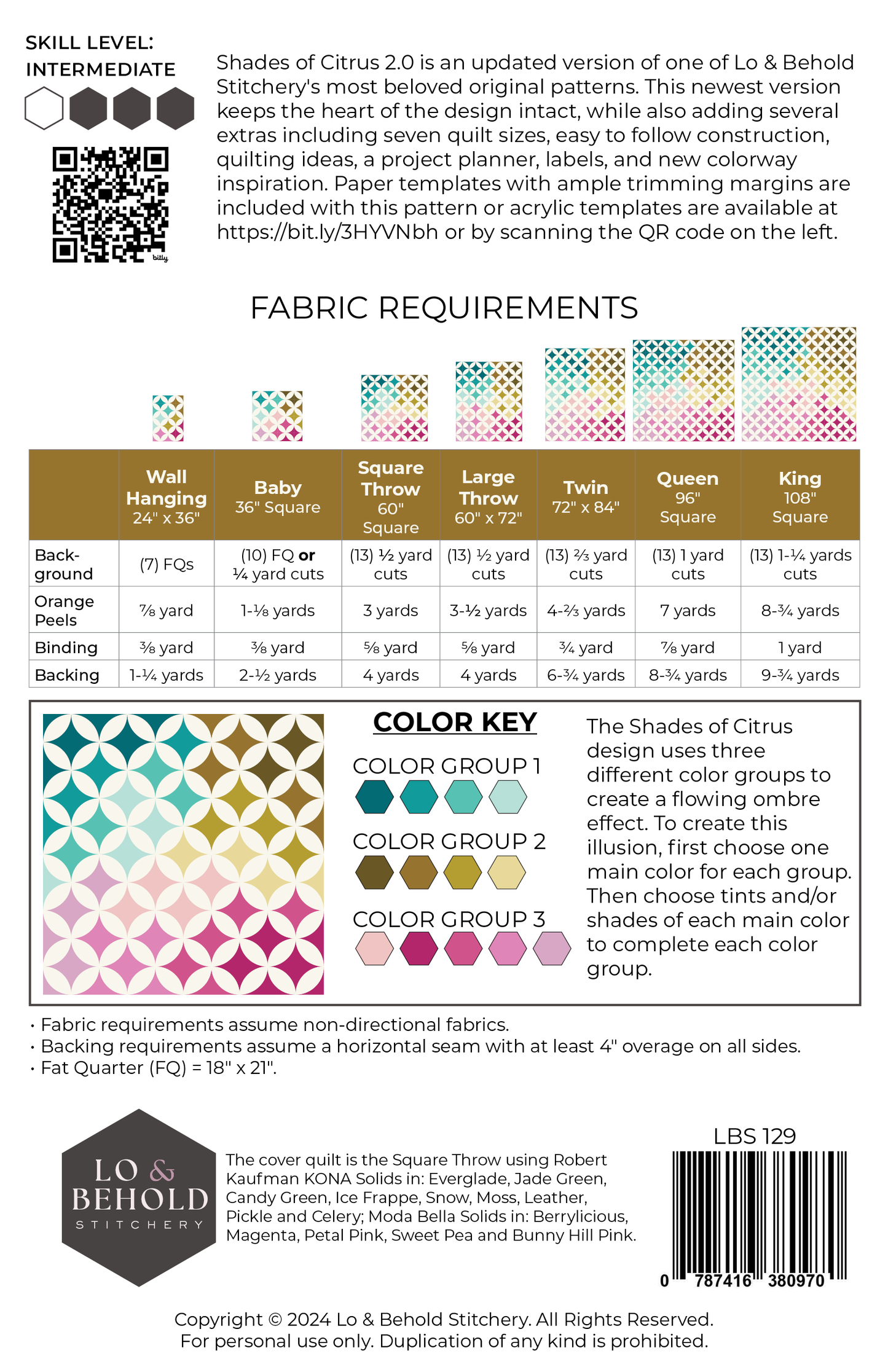 Shades of Citrus 2.0 Quilt Pattern by Lo and Behold Stitchery - Sewfinity.com