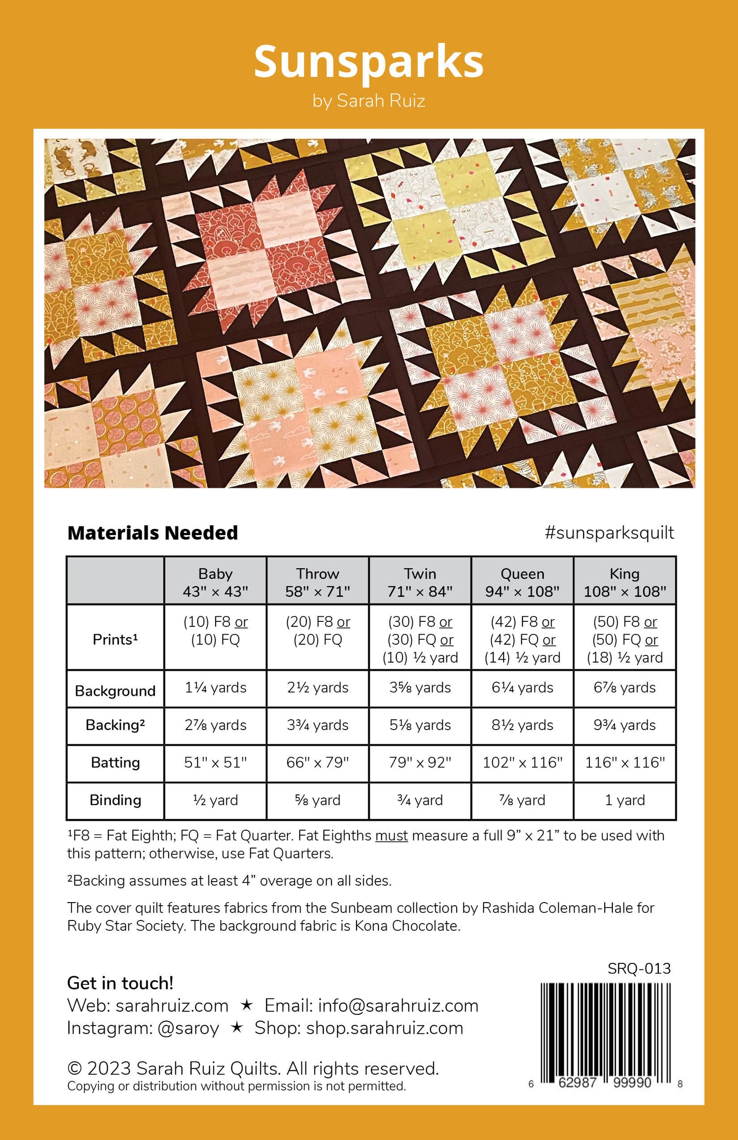 Sunsparks Quilt Pattern by Sarah Ruiz Quilts - Sewfinity.com