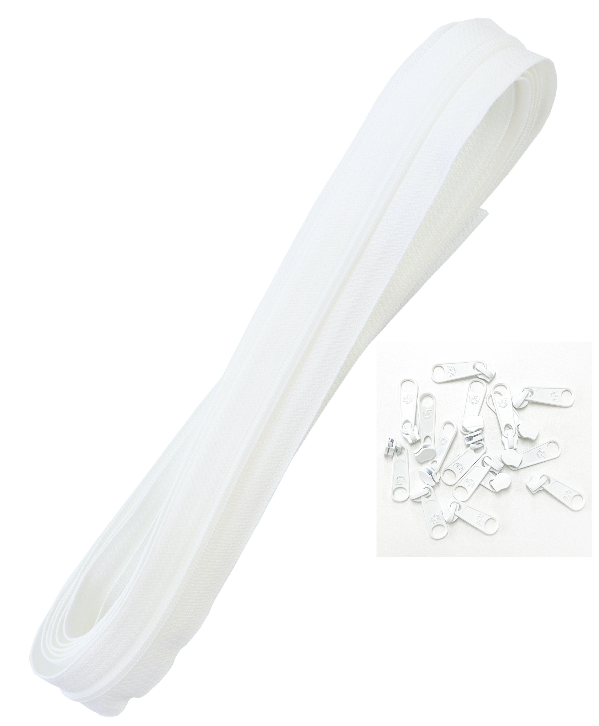 Zippers By The Yard - White White