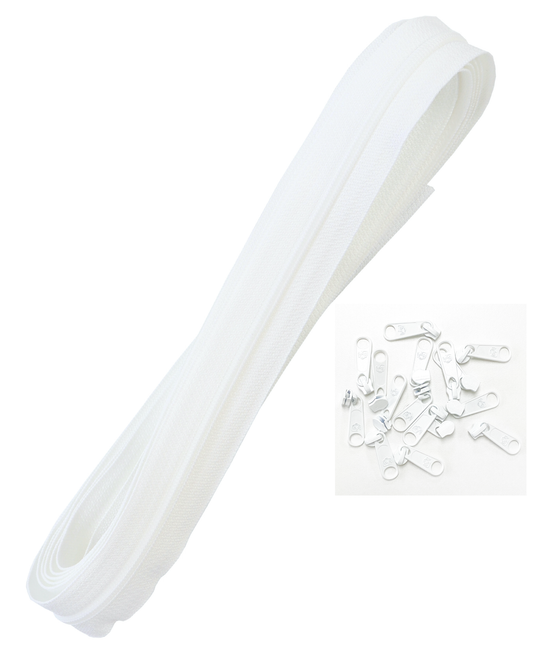 Zippers By The Yard - White White