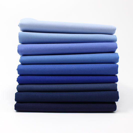 Blue Cyan 9 Kona Cotton Fat Quarter Bundle - Sewfinity.com