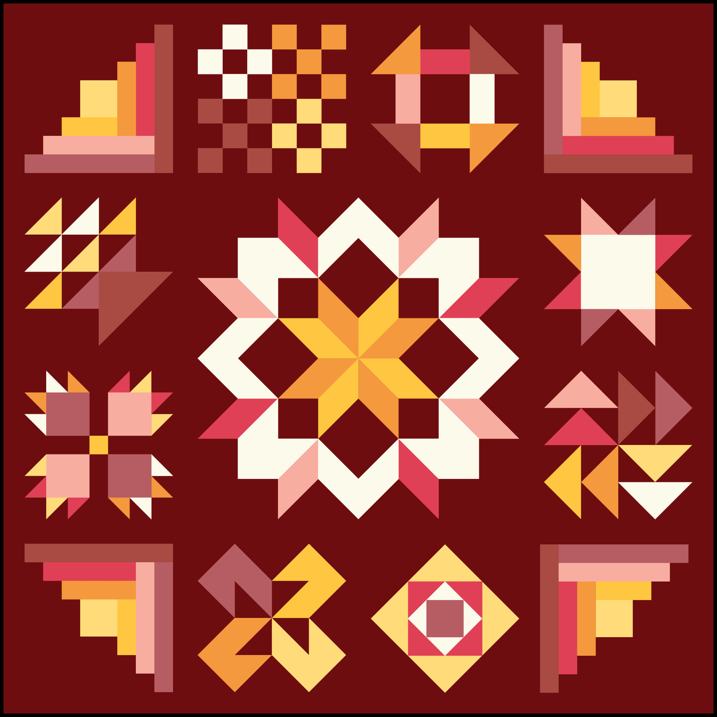 I Still Play With Blocks Quilt Kit - Autumn Glow - Sewfinity.com