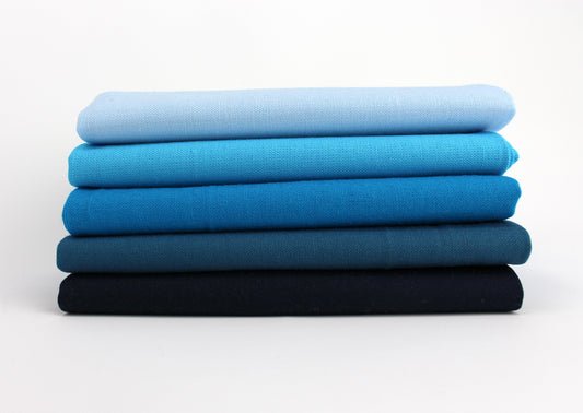 Cyan 5 Kona Cotton Fat Quarter Bundle - Sewfinity.com