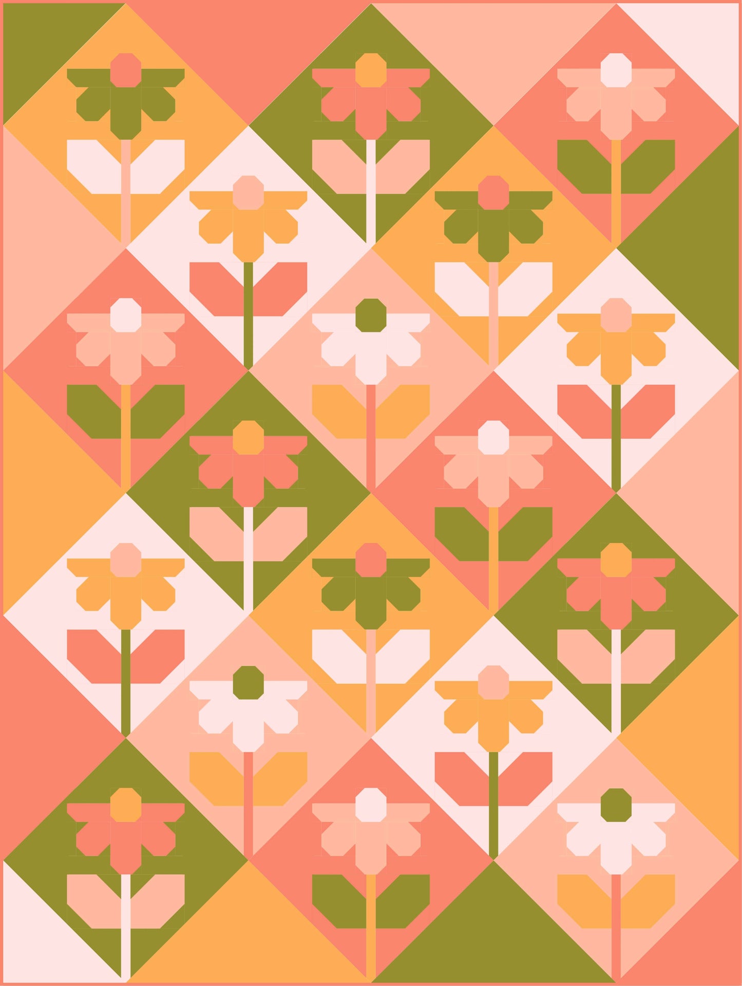 Growing Quilt Kit - Salmon - Kona Cotton - Sewfinity.com
