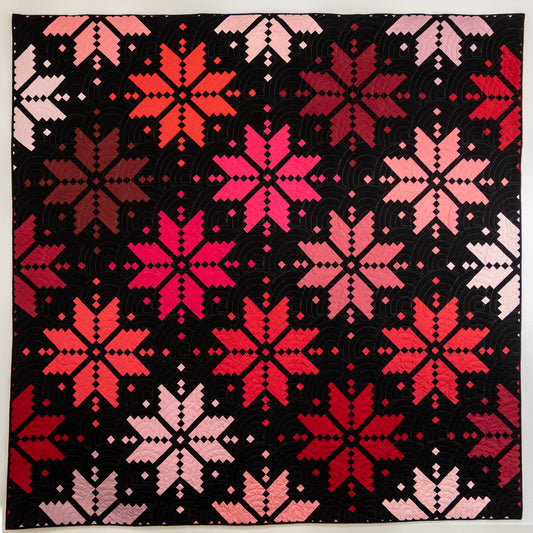Knitted Star Quilt Kit - Red Magenta Solids - Sewfinity.com