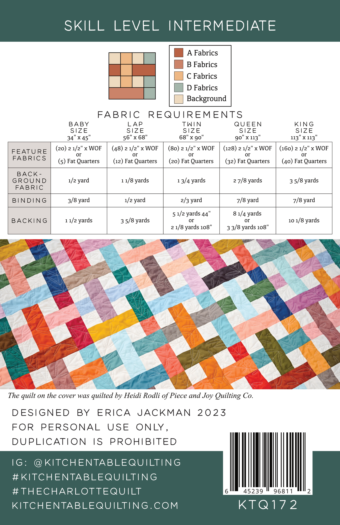The Charlotte Quilt Pattern by Kitchen Table Quilting - Sewfinity.com