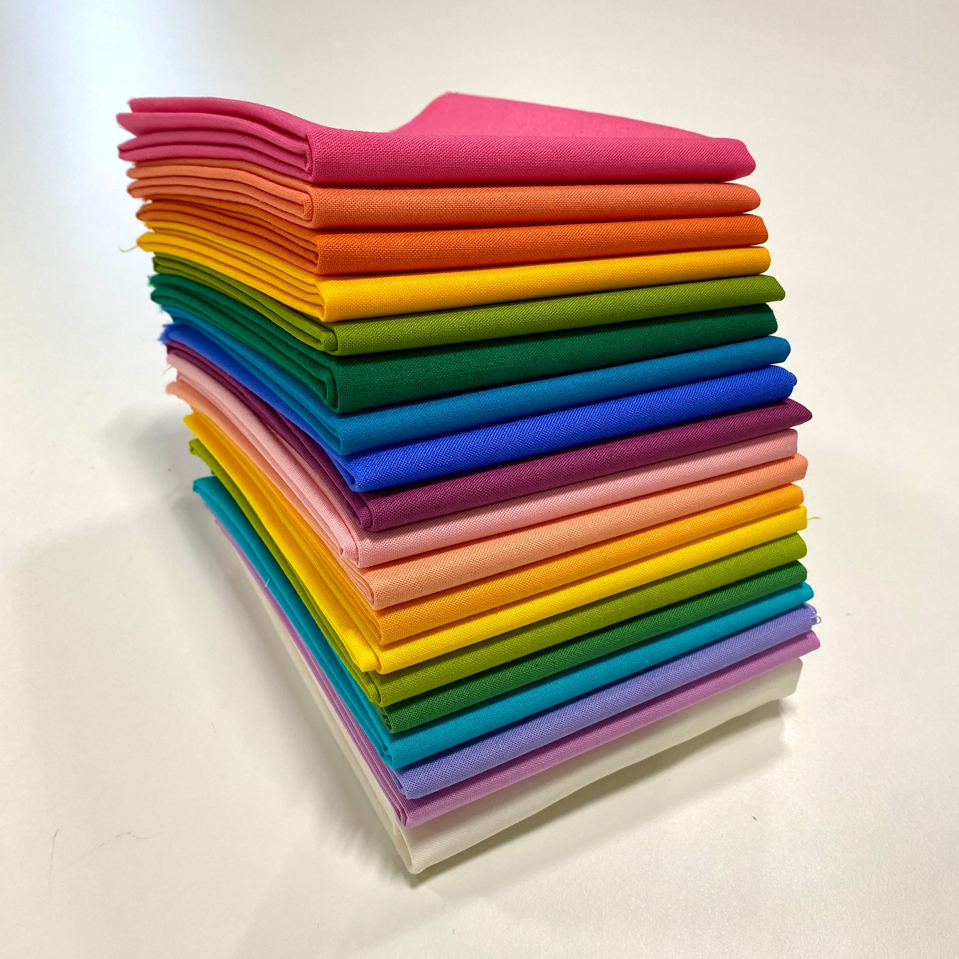 Mini Plaid-ish Quilt Kit - Rainbow - Kona Cotton