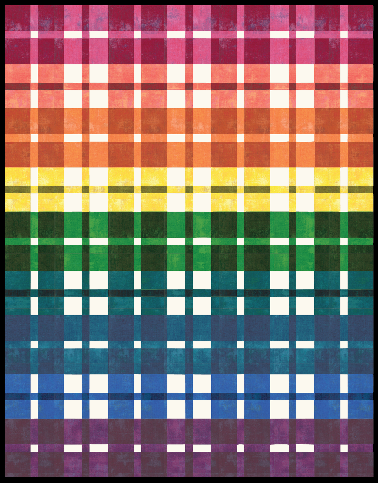 Mini Plaid-ish Quilt Kit - Rainbow - Grunge - Dark