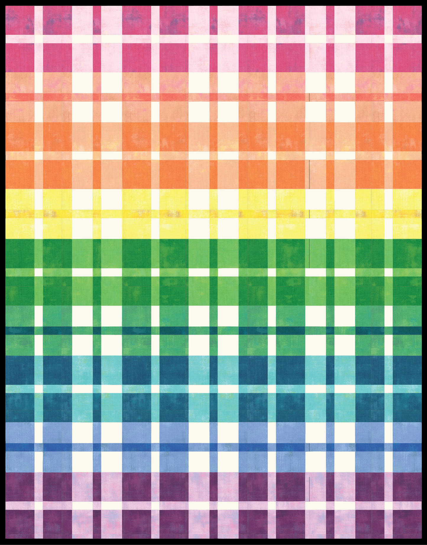 Mini Plaid-ish Quilt Kit - Rainbow - Grunge - Light