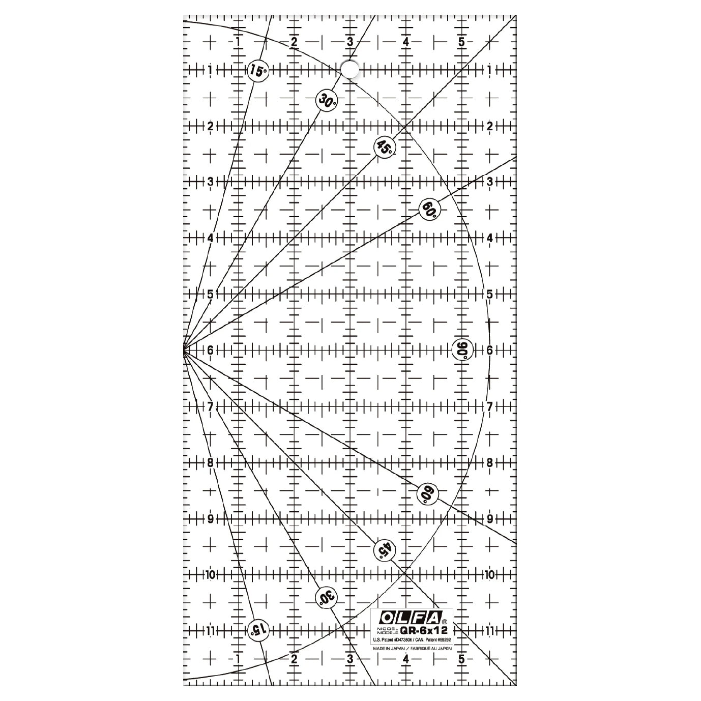 Olfa Frosted Ruler - 6 in x 12 in - Sewfinity.com