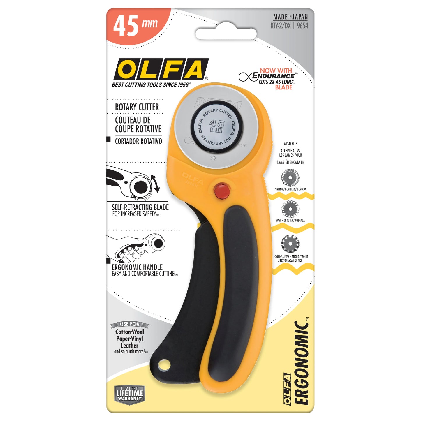 Olfa Ergonomic Rotary Cutter - 45mm - Sewfinity.com