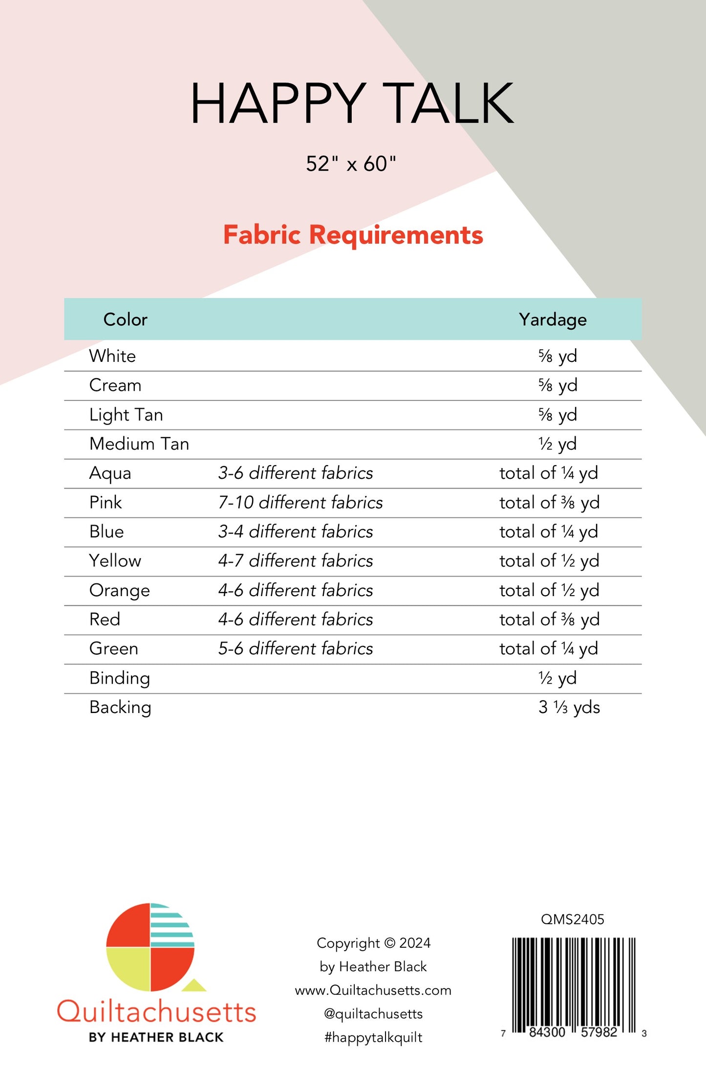 Happy Talk Quilt Pattern by Quiltachusetts - Sewfinity