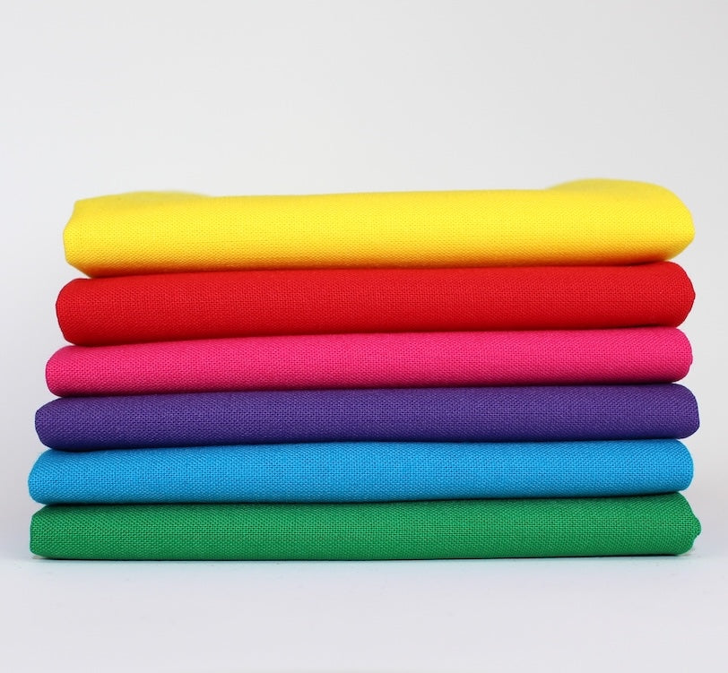 Rainbow Value Five 6 Kona Cotton Fat Quarter Bundle - Sewfinity.com