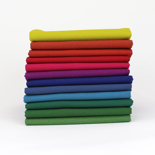 Rainbow Value Seven 12 Kona Cotton Fat Quarter Bundle - Sewfinity.com