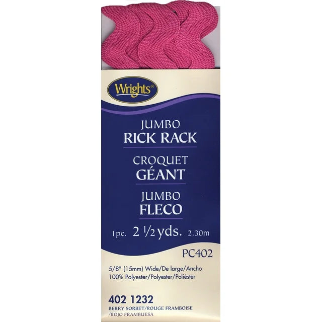 Rick Rack - 5/8 inch - Berry Sorbet - Sewfinity.com
