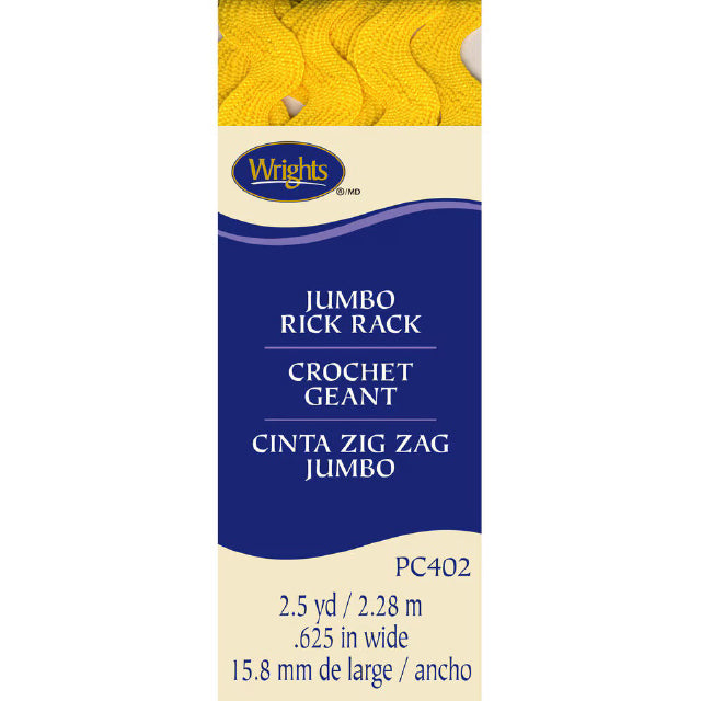 Rick Rack - 5/8 inch - Canary - Sewfinity.com