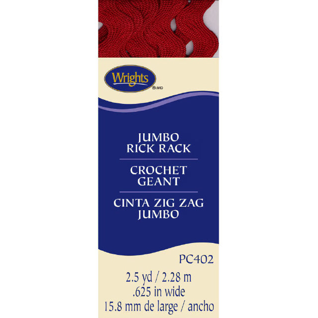 Rick Rack - 5/8 inch - Red - Sewfinity.com