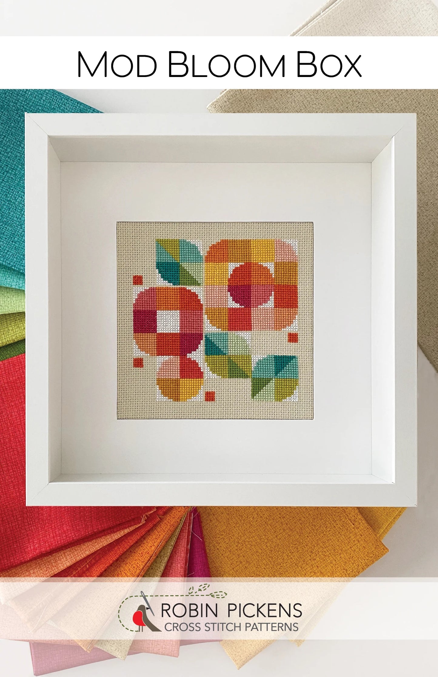 Mod Bloom Box Cross Stitch Pattern by Robin Pickens - Sewfinity.com