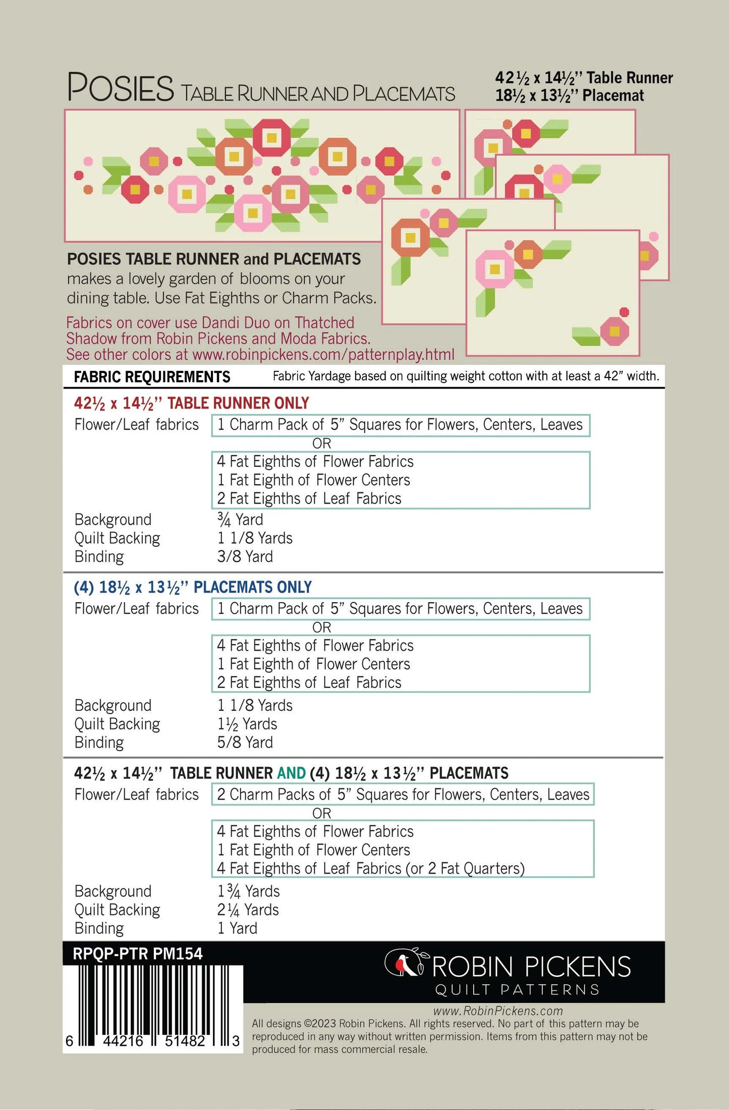 Posies Sewing Pattern by Robin Pickens - Sewfinity.com