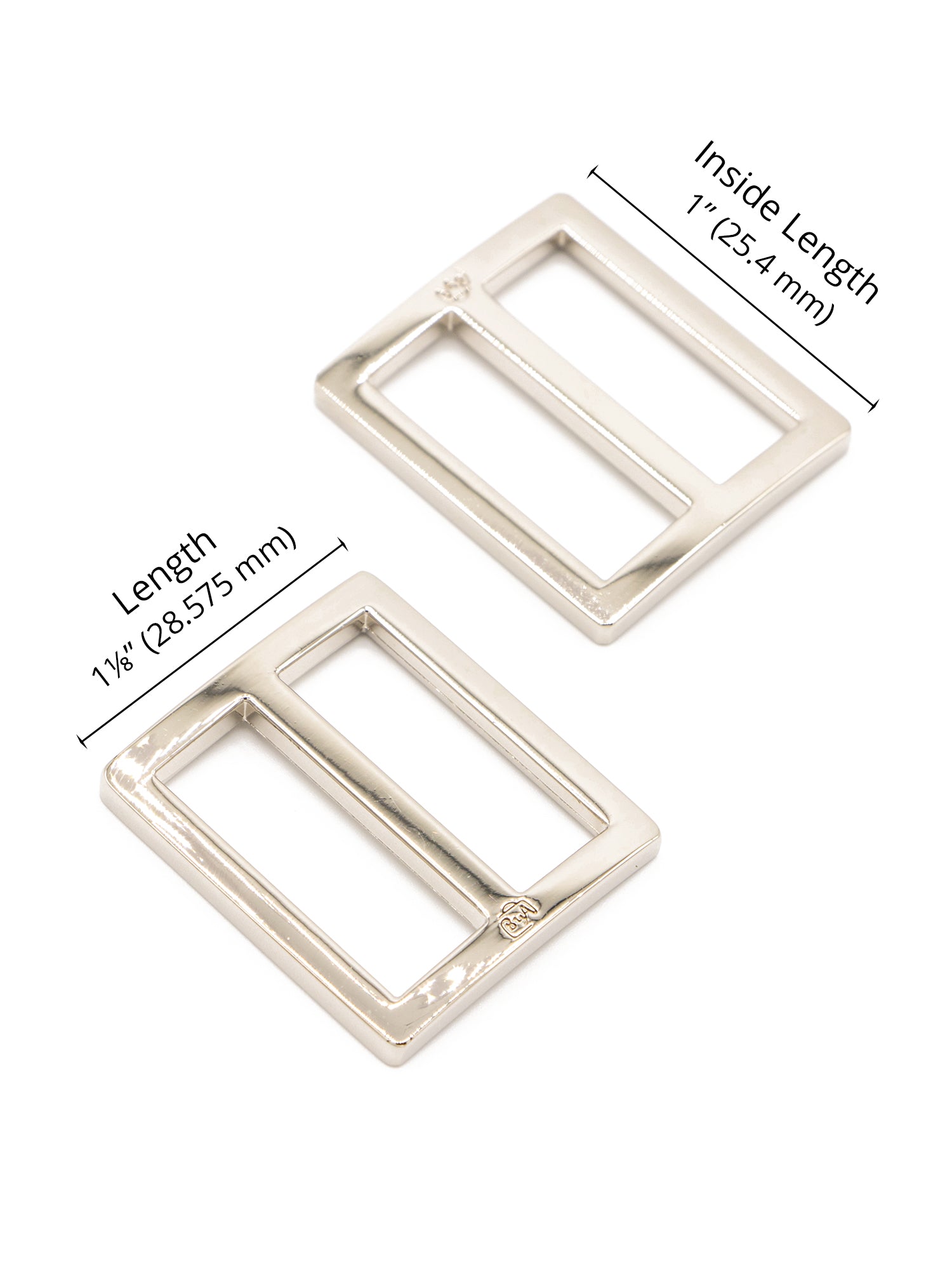 Slider - Widemouth - Flat - 1 in - Nickel - set of 2