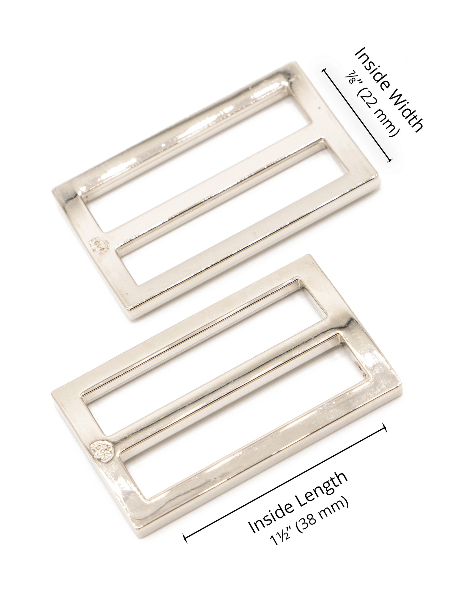 Slider - Widemouth - Flat - 1.5 in - Nickel - set of 2