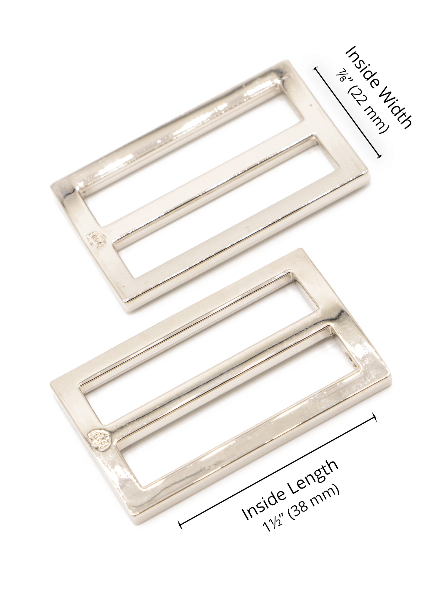 Slider - Widemouth - Flat - 1.5 in - Nickel - set of 2