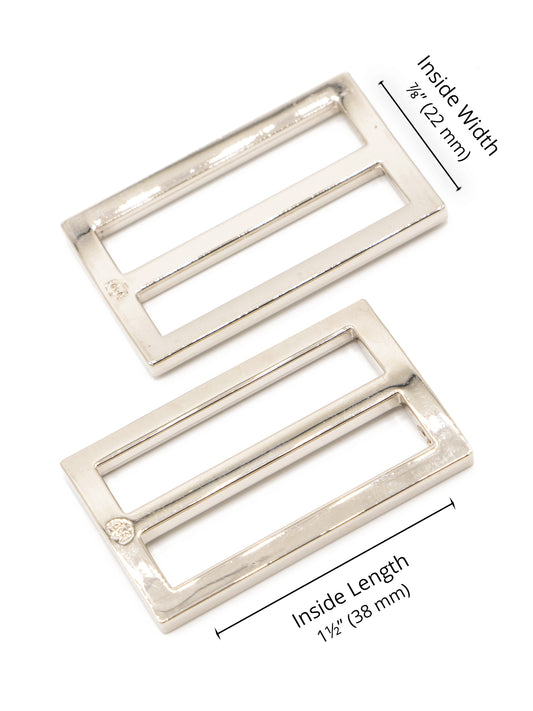 Slider - Widemouth - Flat - 1.5 in - Nickel - set of 2