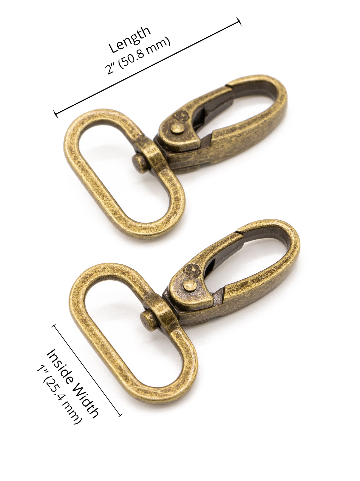 Swivel Snap Hook - 1 in - Antique Brass - set of 2