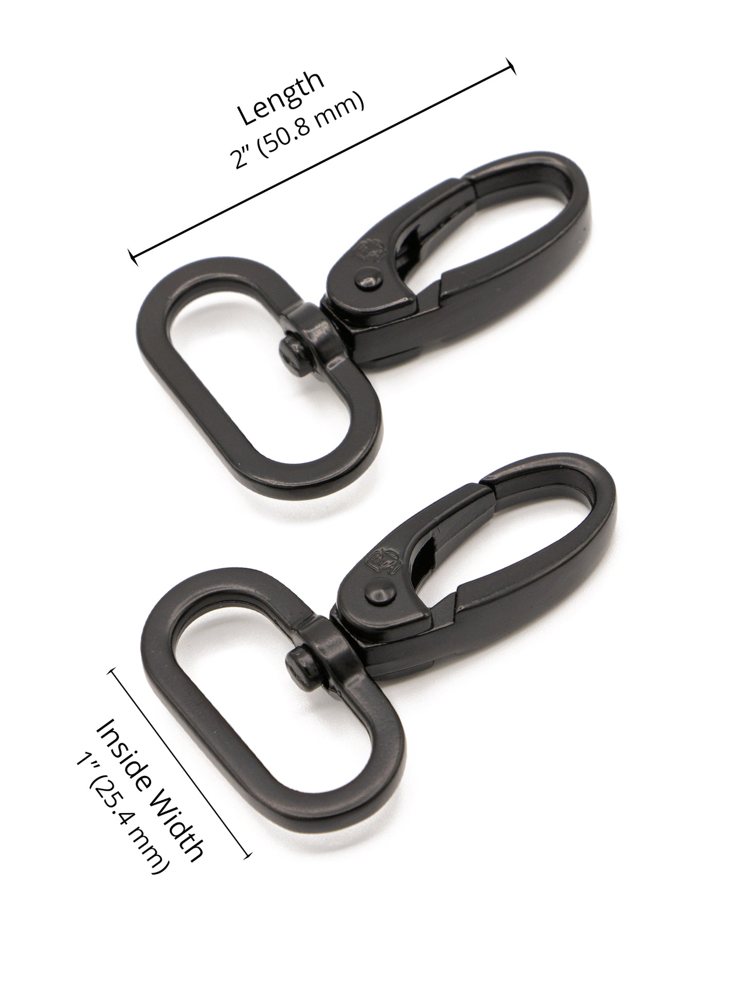 Swivel Snap Hook - 1 in - Black Metal - set of 2 - Sewfinity.com