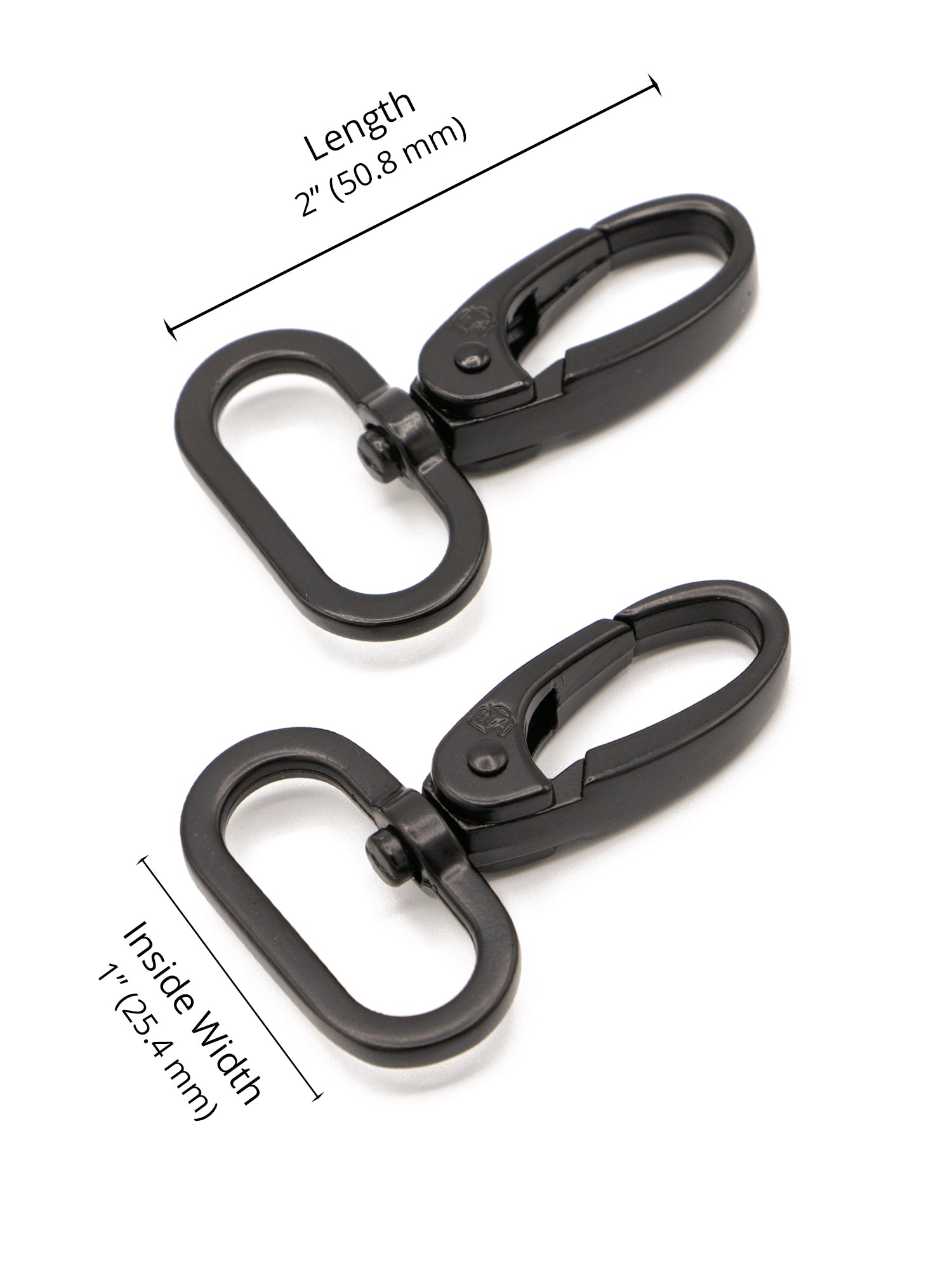 Swivel Snap Hook - 1 in - Black Metal - set of 2 - Sewfinity.com