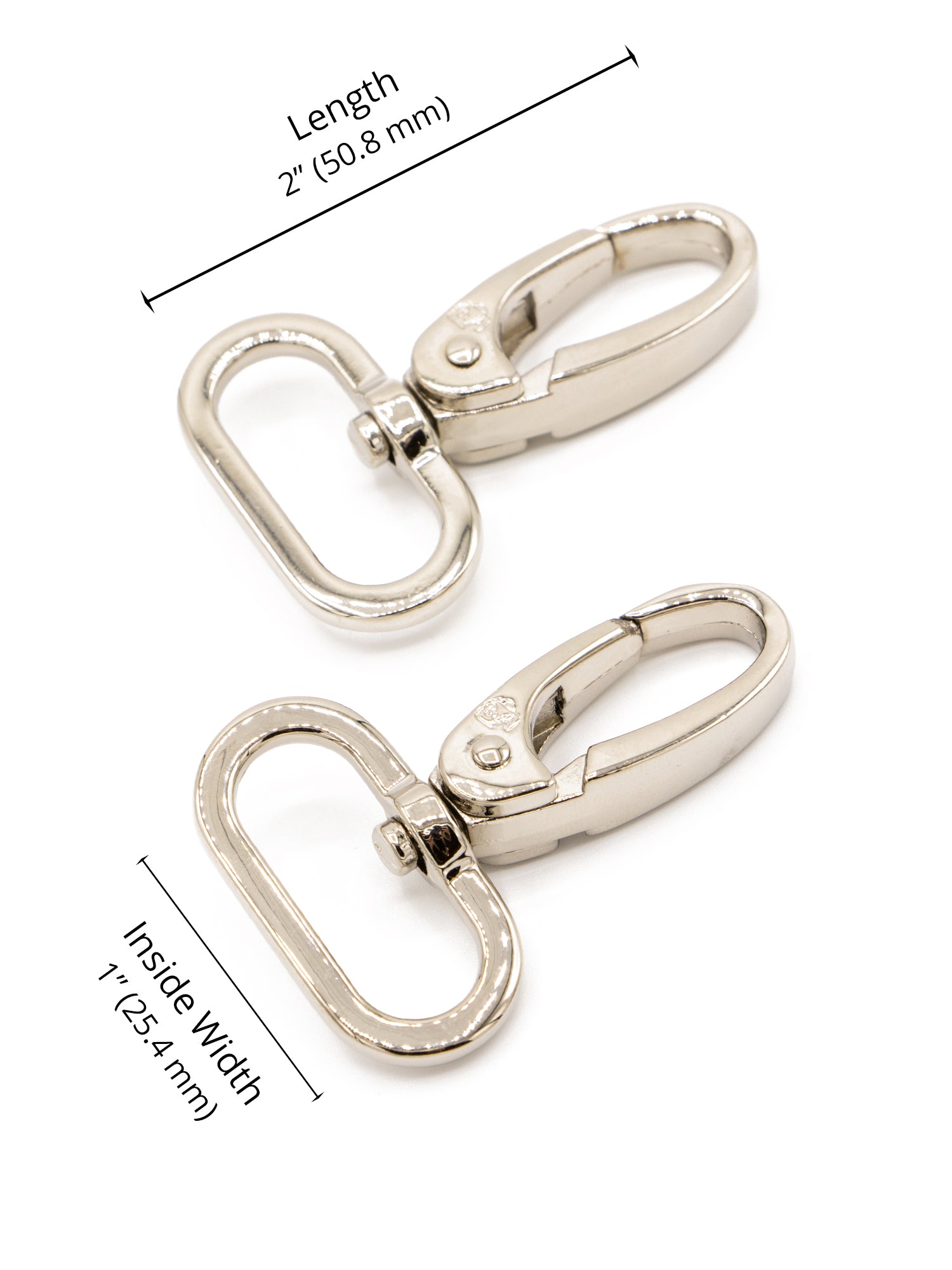 Swivel Snap Hook - 1 in - Nickel - set of 2