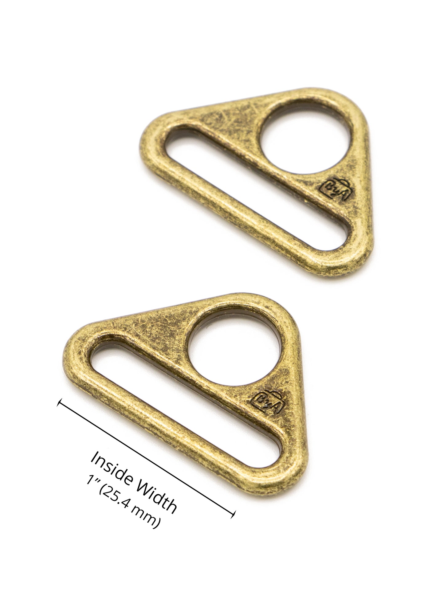 Triangle Ring - Flat - 1 in - Antique Brass - set of 2