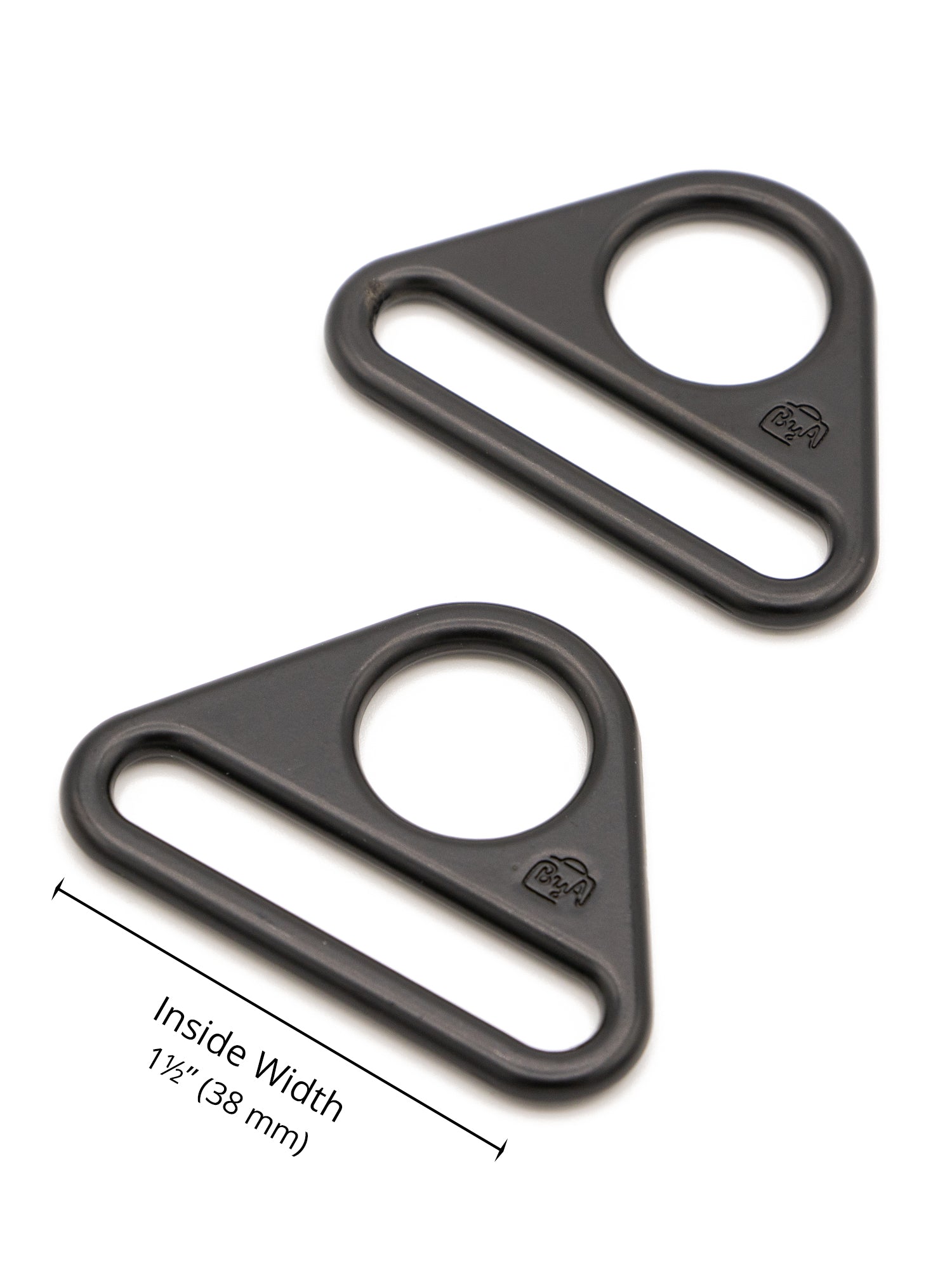 Triangle Ring - Flat - 1.5 in - Black Metal - set of 2 - Sewfinity.com