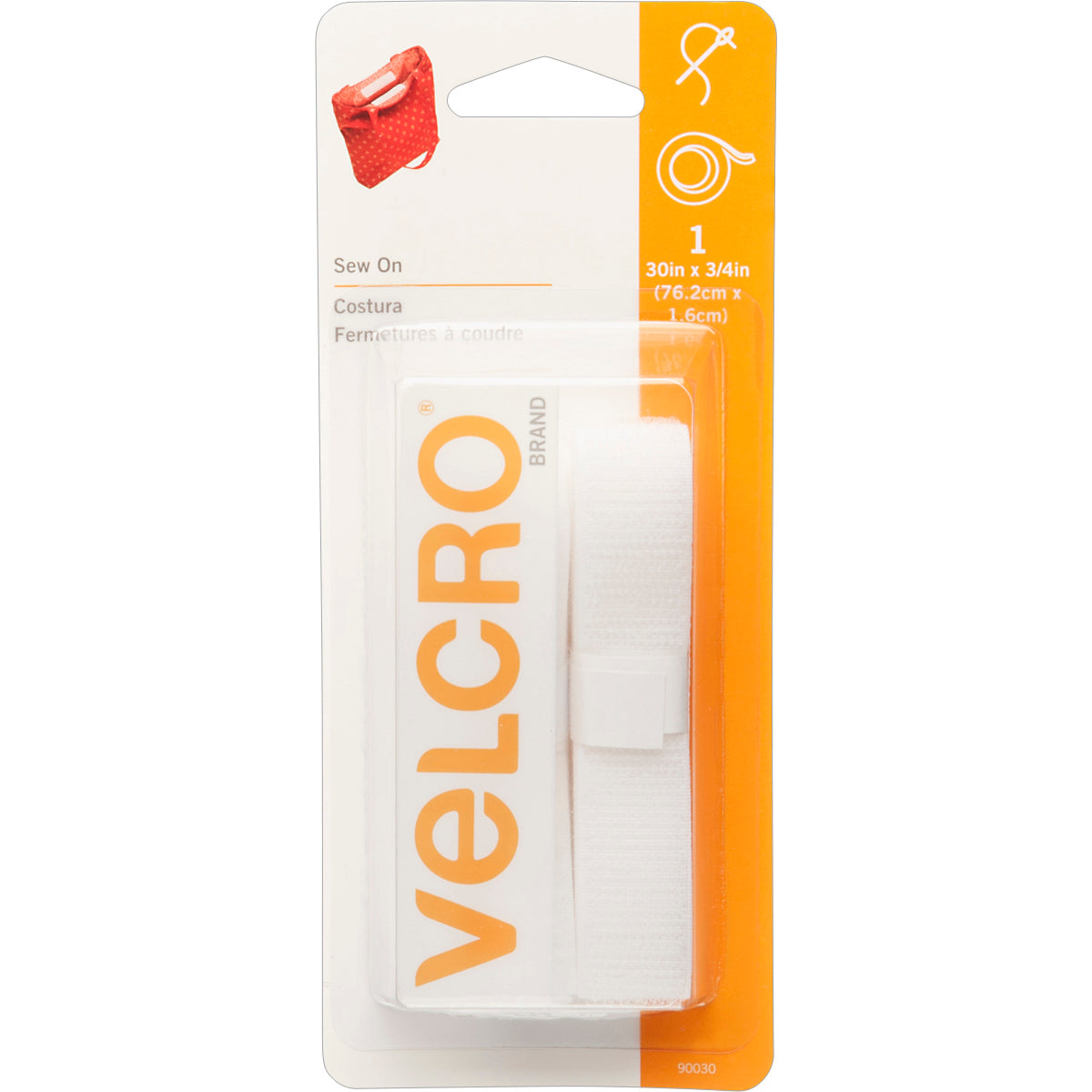 Velcro Sew-On Hook and Loop Tape - 3/4 inch - White - Sewfinity.com