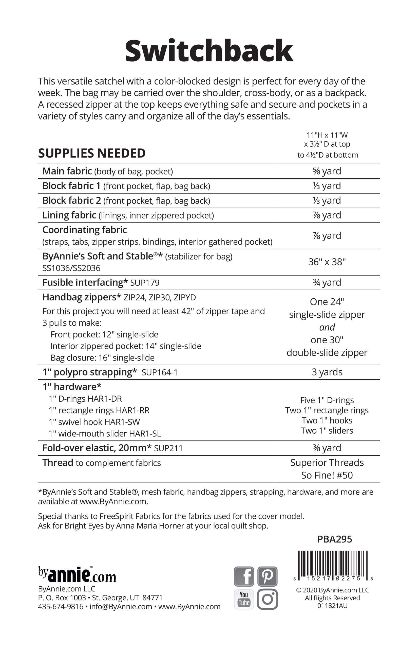 Switchback Sewing Pattern
