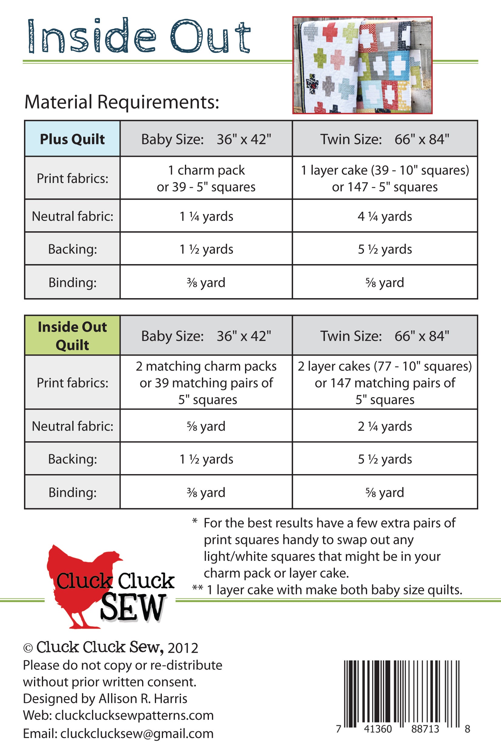 Inside Out Quilt Pattern by Cluck Cluck Sew