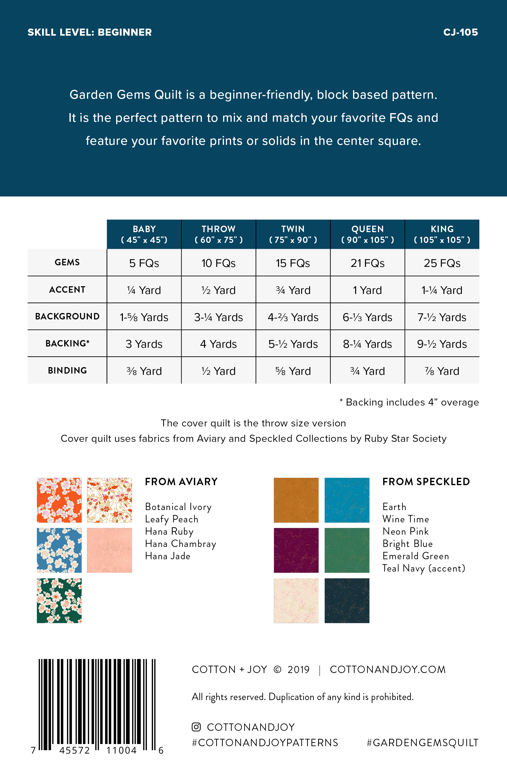 Garden Gems Quilt Pattern