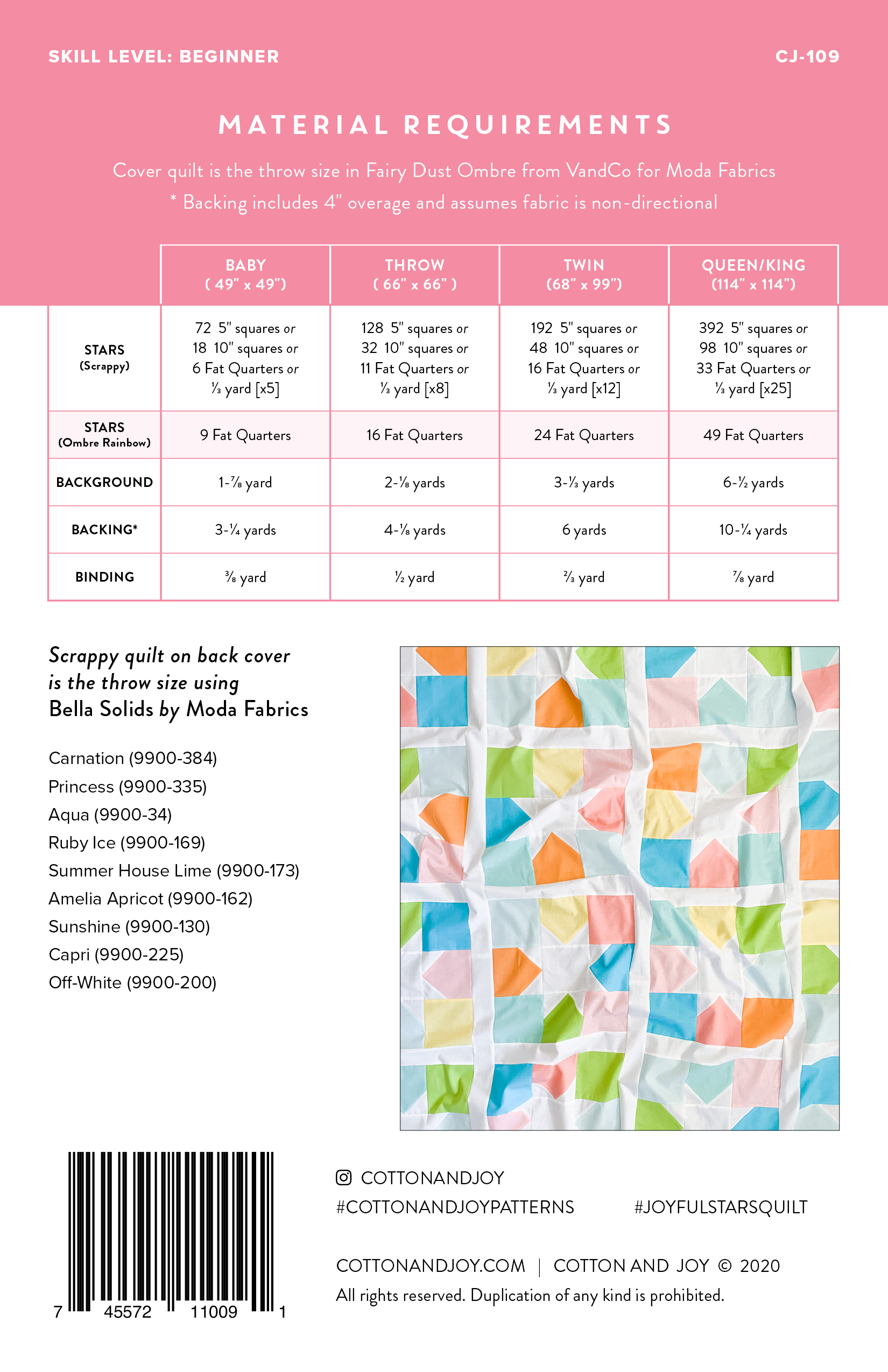 Joyful Stars Quilt Pattern