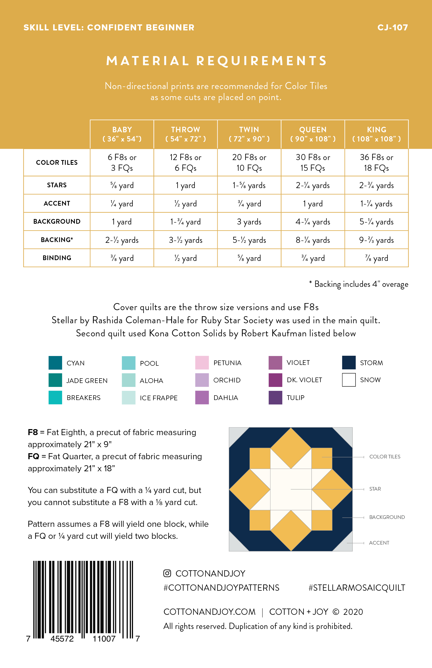 Stellar Mosaic Quilt Pattern