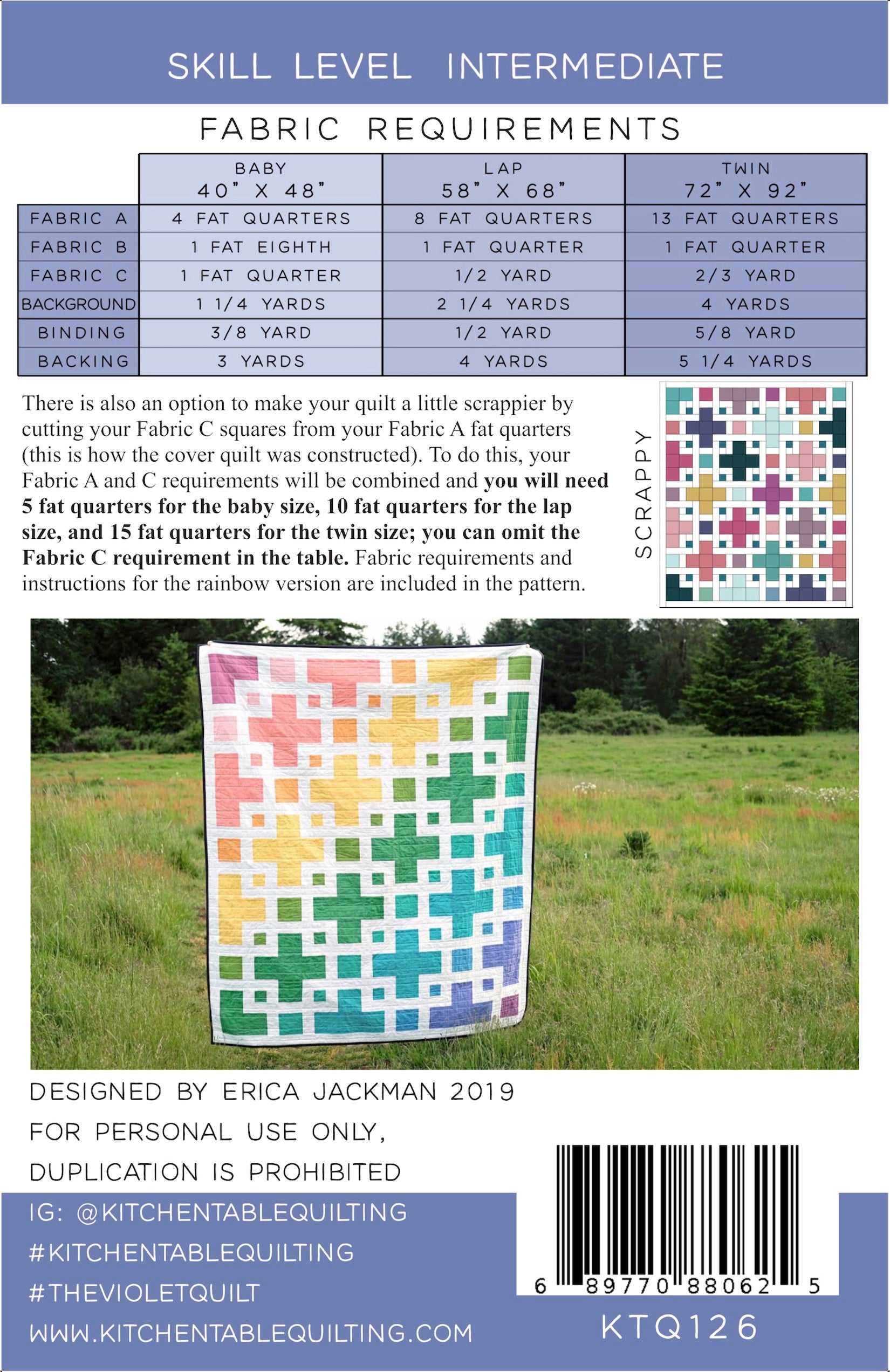 The Violet Quilt Pattern by Kitchen Table Quilting