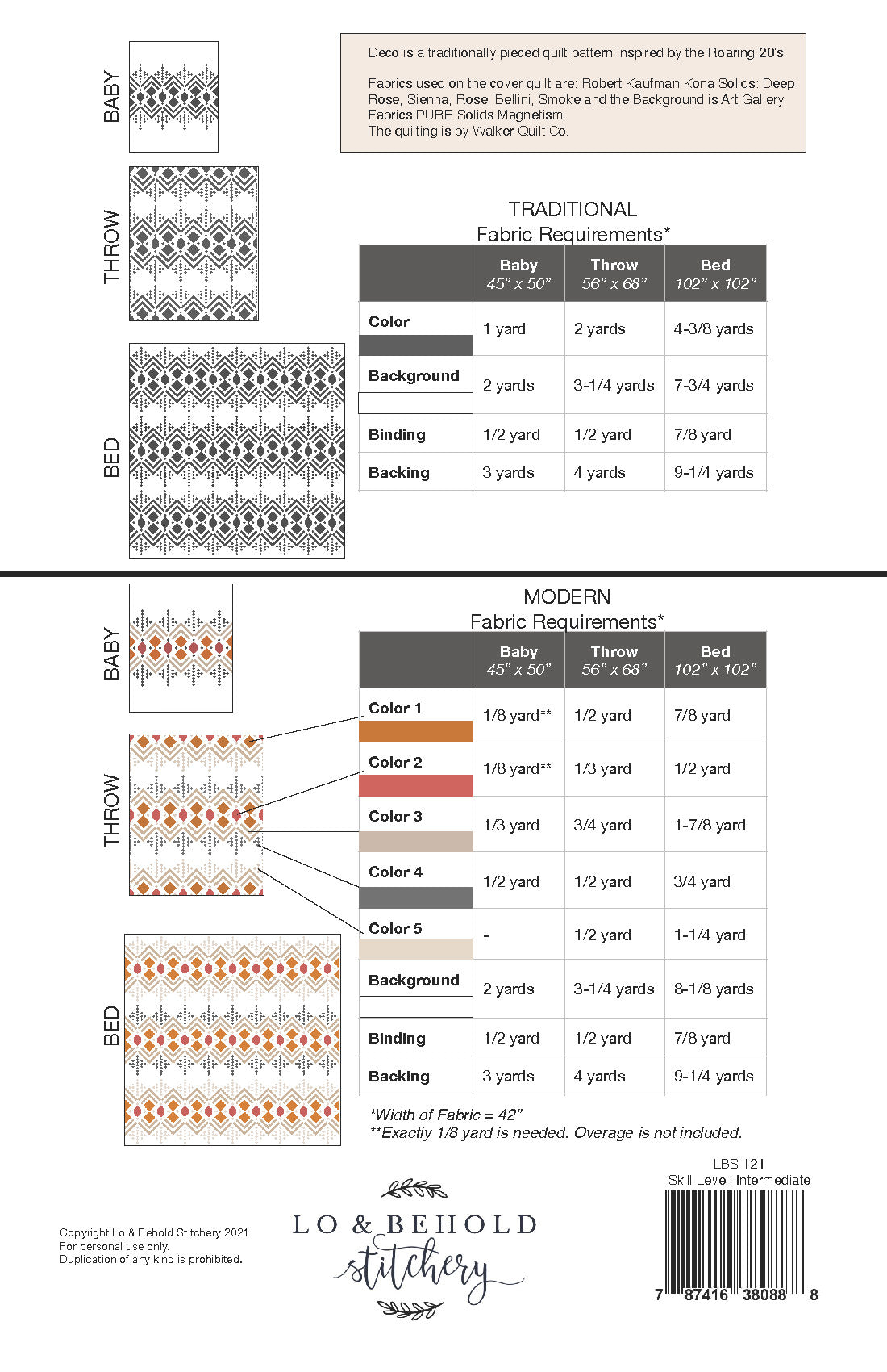 Deco Quilt Pattern by Lo and Behold Stitchery