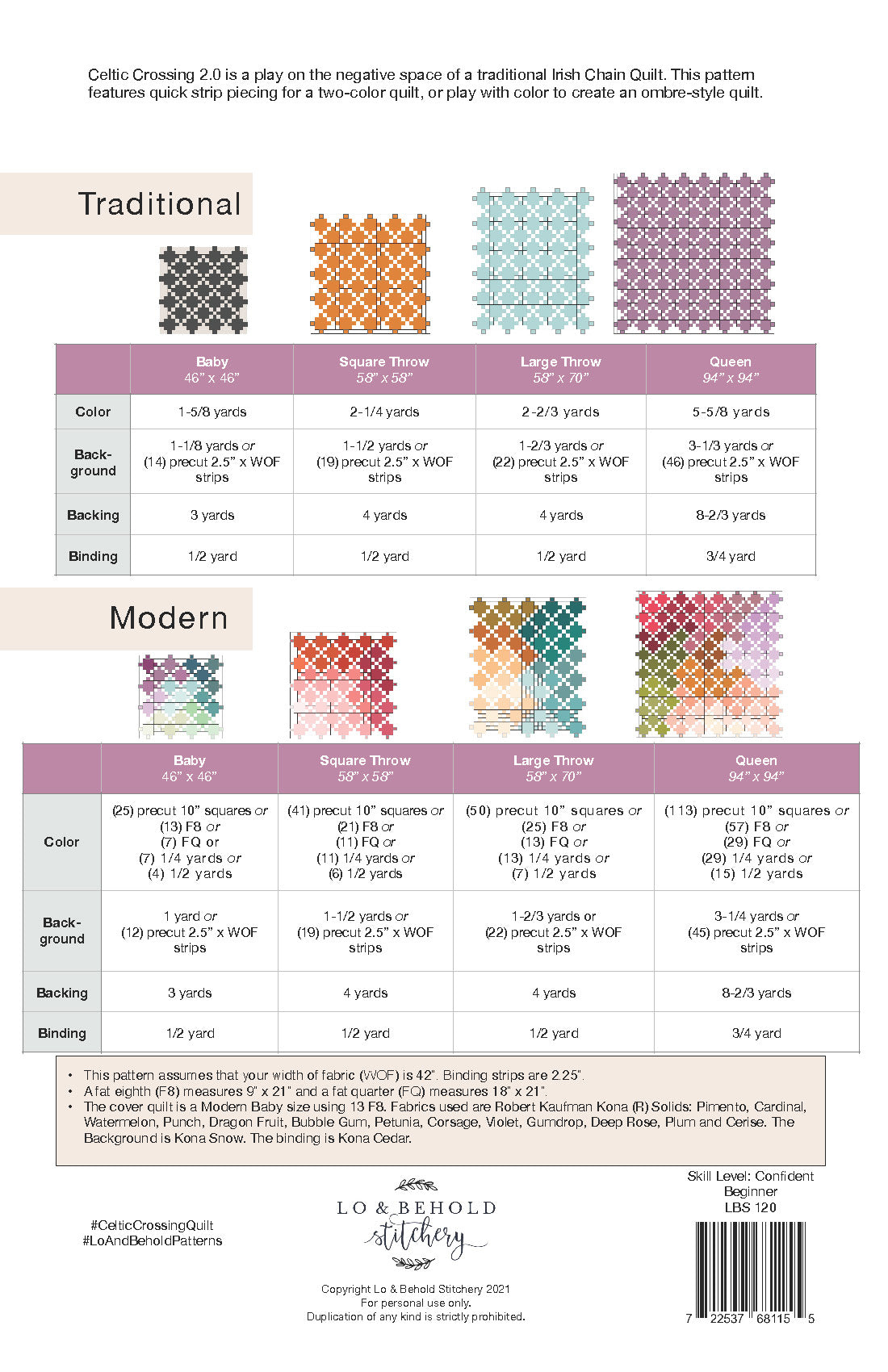 Celtic Crossing Quilt Pattern by Lo and Behold Stitchery