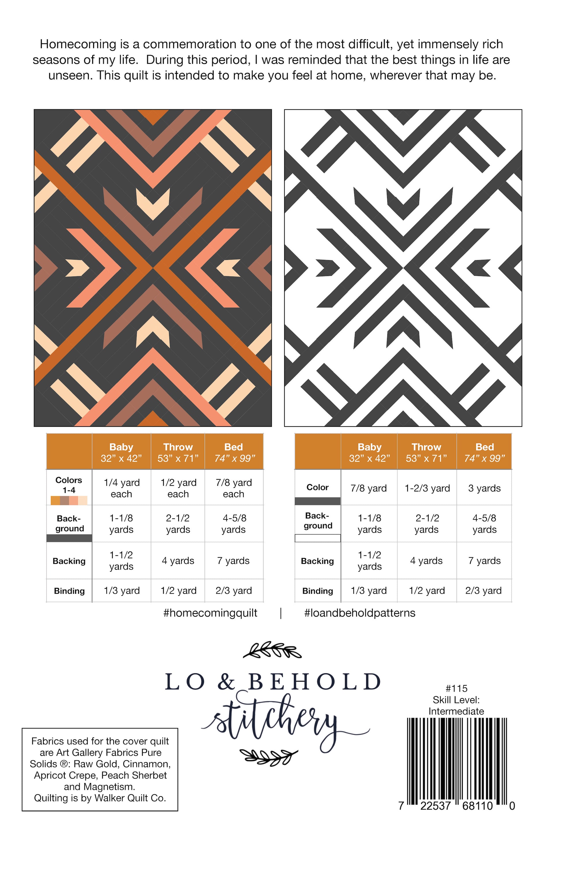 Homecoming Quilt Pattern by Lo and Behold Stitchery