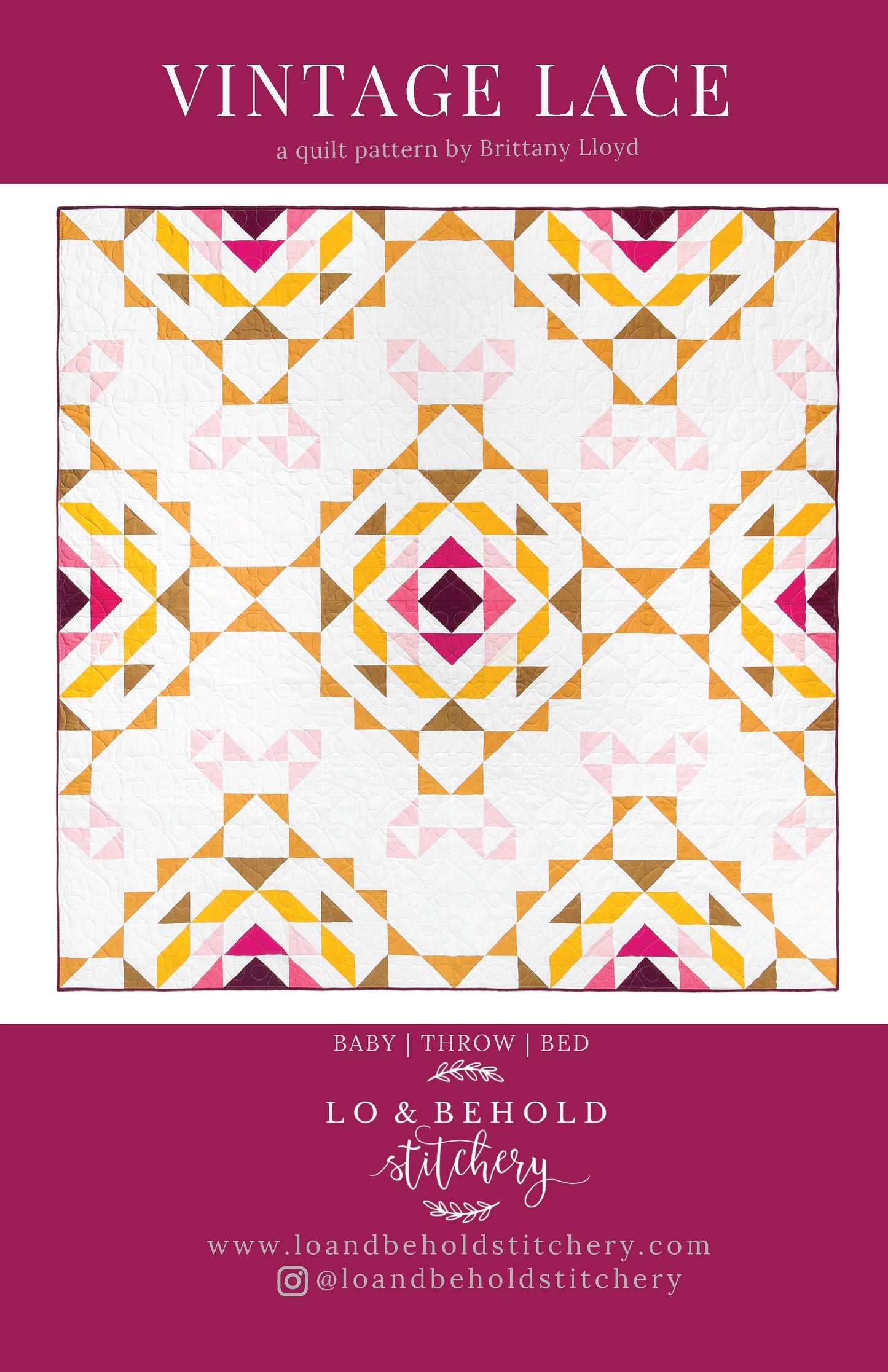 Vintage Lace Quilt Pattern by Lo and Behold Stitchery