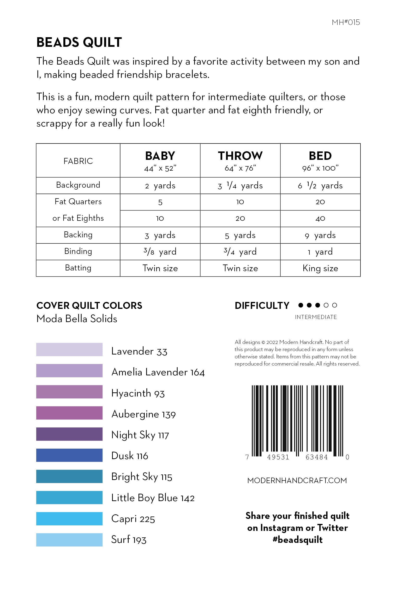 Beads Quilt Pattern by Modern Handcraft