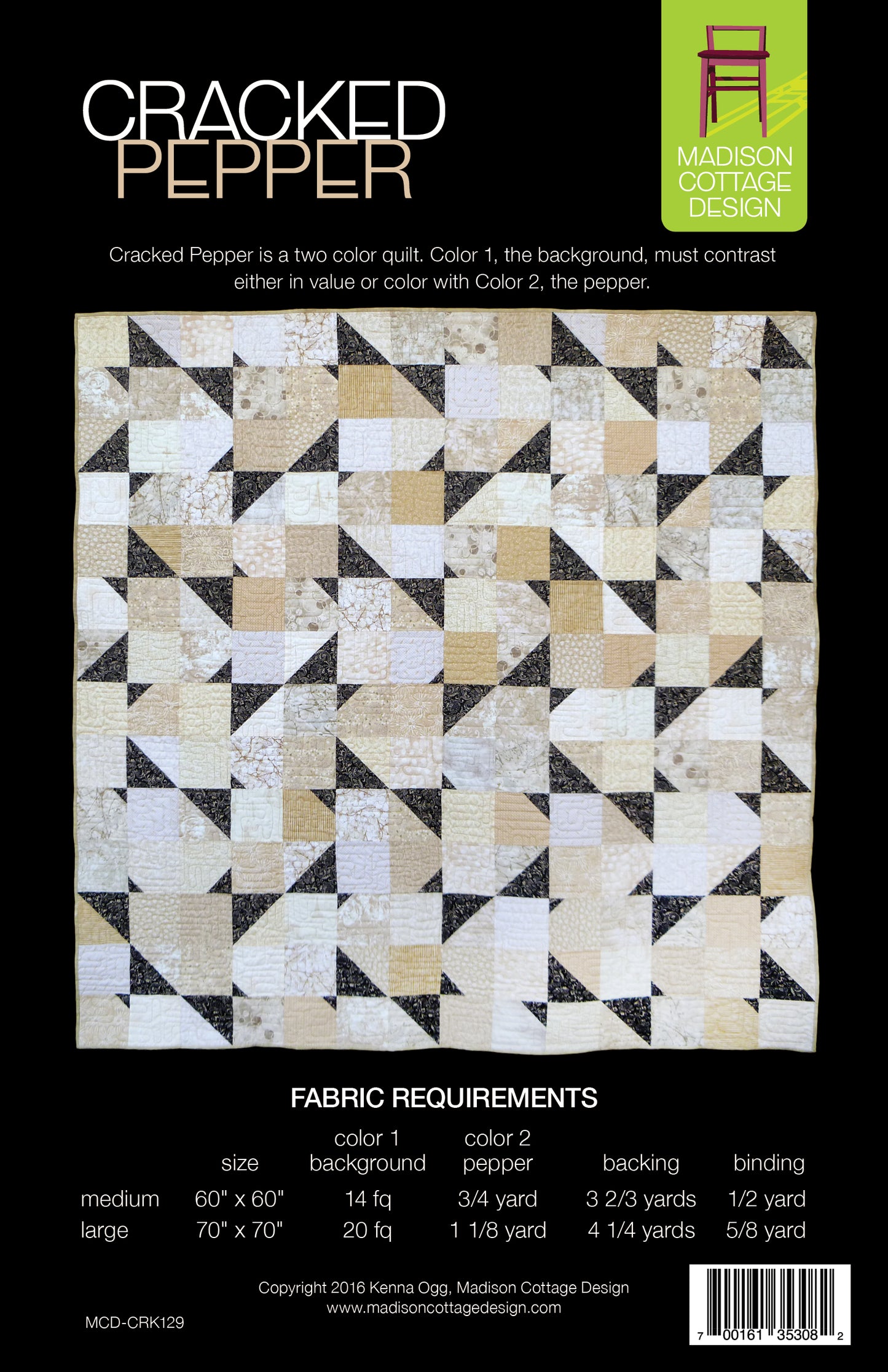 Cracked Pepper Quilt Pattern by Madison Cottage Design