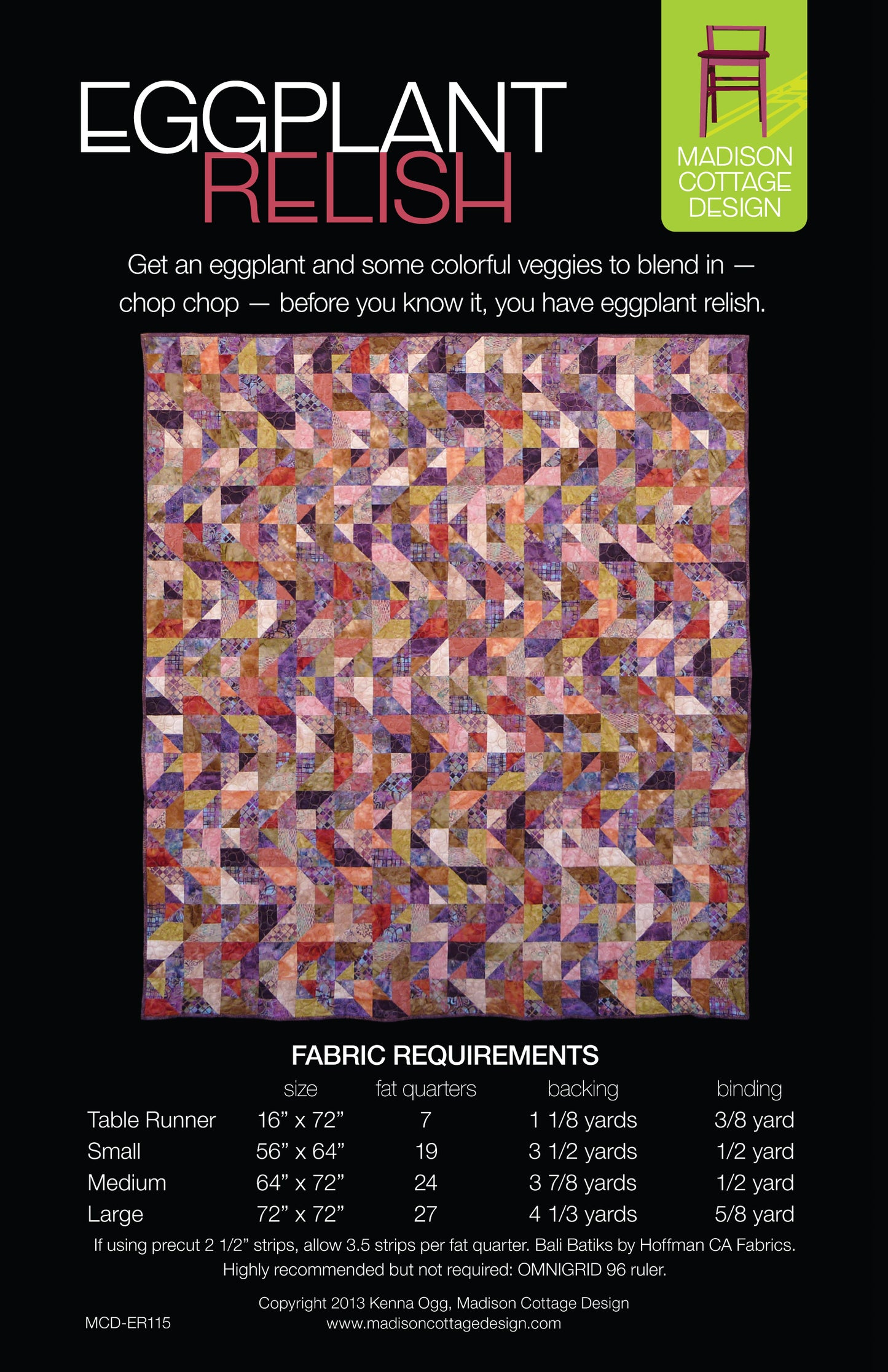 Eggplant Relish Quilt Pattern by Madison Cottage Design